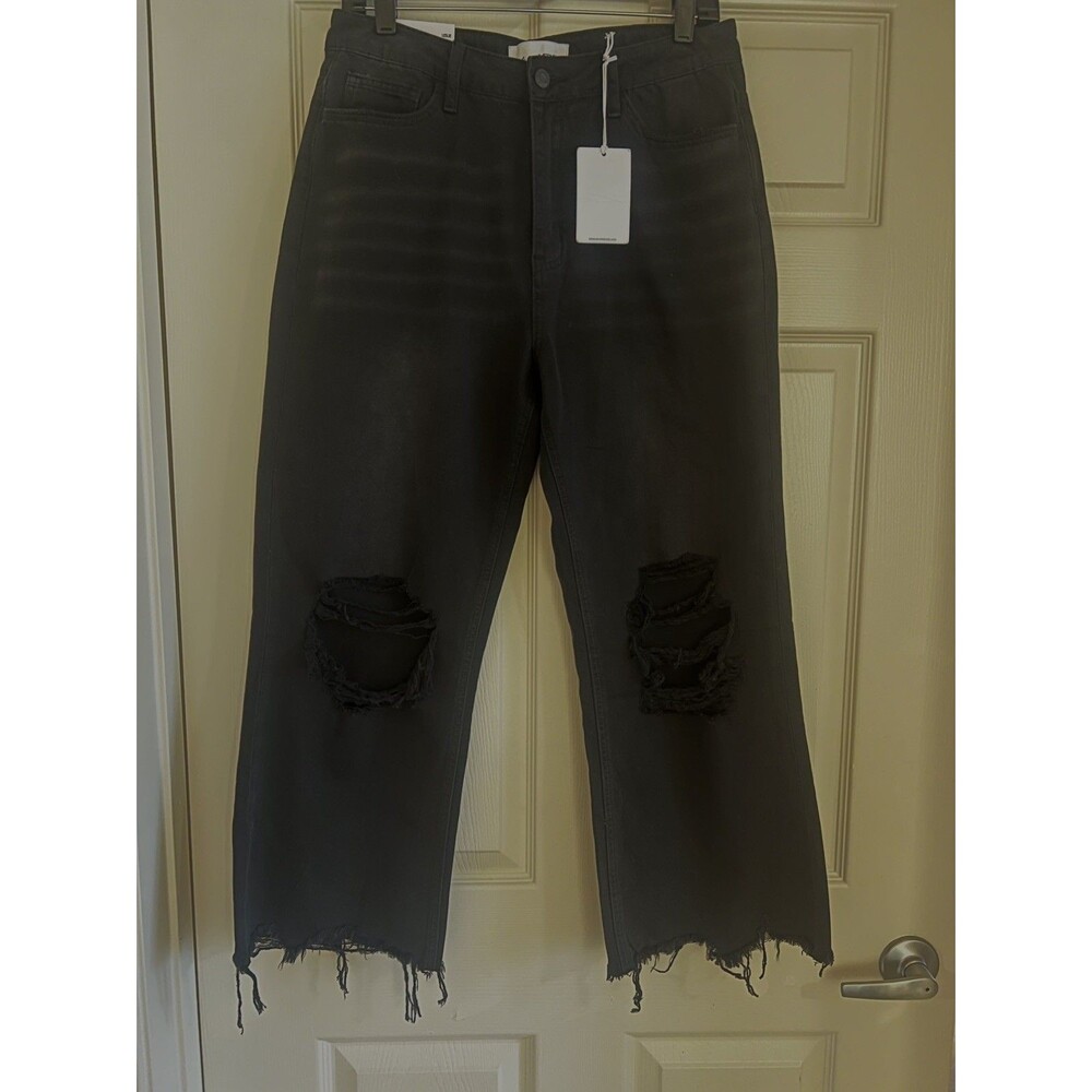Vervet Leslie 90’s Vintage Flare Jeans Size 29 Distressed Black 100% Cotton NWT